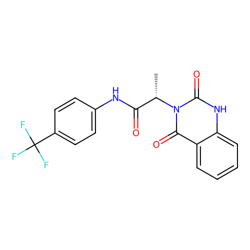 (S)-2-(2,4-dioxo-1,2-dihydroquinazolin-3(4H)-yl)-N-(4-(trifluoromethyl)phenyl)propanamide structure