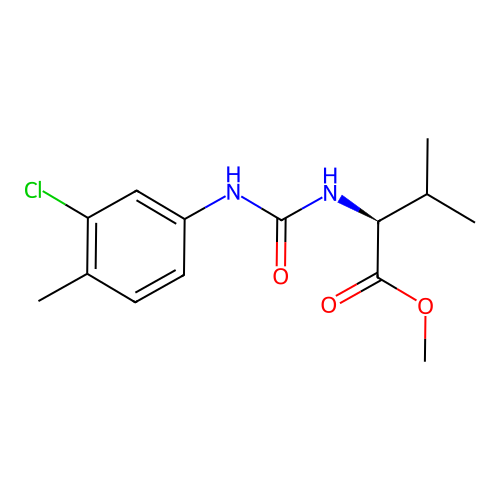 methyl N-[(3-chloro-4-methylphenyl)carbamoyl]-L-valinate structure
