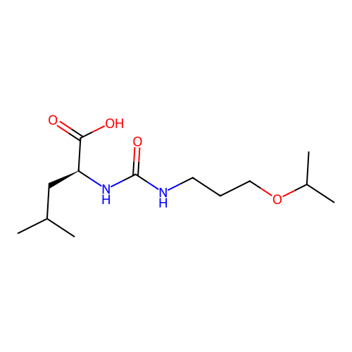 N-{[3-(propan-2-yloxy)propyl]carbamoyl}-L-leucine structure