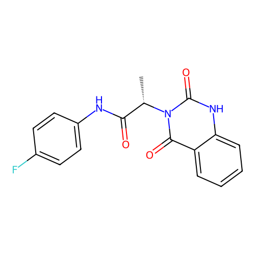 (2S)-N-(4-fluorophenyl)-2-(2-hydroxy-4-oxoquinazolin-3(4H)-yl)propanamide structure