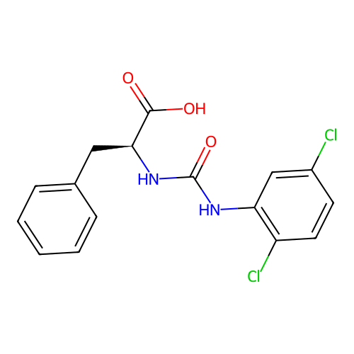 N-[(2,5-dichlorophenyl)carbamoyl]-L-phenylalanine structure