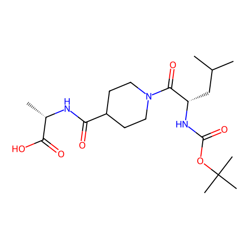 (2S)-2-[[1-[(2S)-4-methyl-2-[(2-methylpropan-2-yl)oxycarbonylamino]pentanoyl]piperidine-4-carbonyl]amino]propanoic acid structure