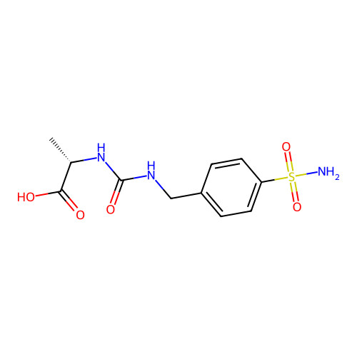 N-[(4-sulfamoylbenzyl)carbamoyl]-L-alanine structure