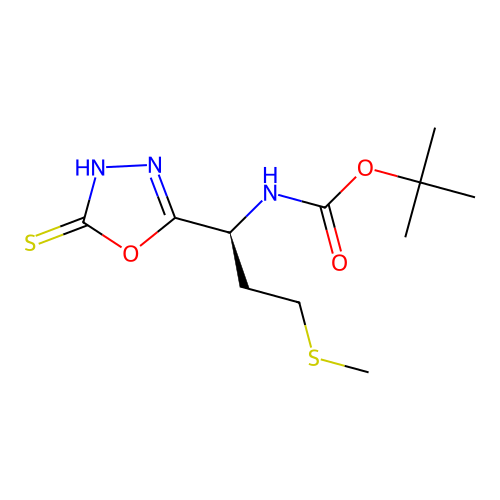 (S)-tert-butyl (1-(5-mercapto-1,3,4-oxadiazol-2-yl)-3-(methylthio)propyl)carbamate structure