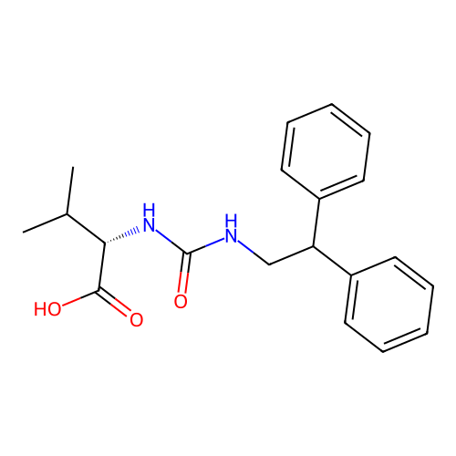 N-[(2,2-diphenylethyl)carbamoyl]-L-valine structure
