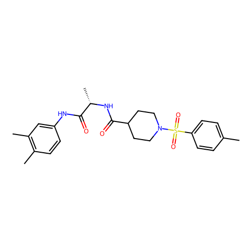 (S)-N-(1-((3,4-dimethylphenyl)amino)-1-oxopropan-2-yl)-1-tosylpiperidine-4-carboxamide structure