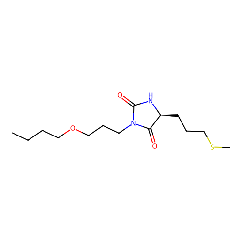 (5S)-3-(3-Butoxypropyl)-5-[3-(methylsulfanyl)propyl]imidazolidine-2,4-dione structure
