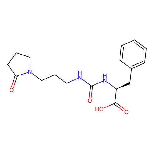 N-{[3-(2-oxopyrrolidin-1-yl)propyl]carbamoyl}-L-phenylalanine structure