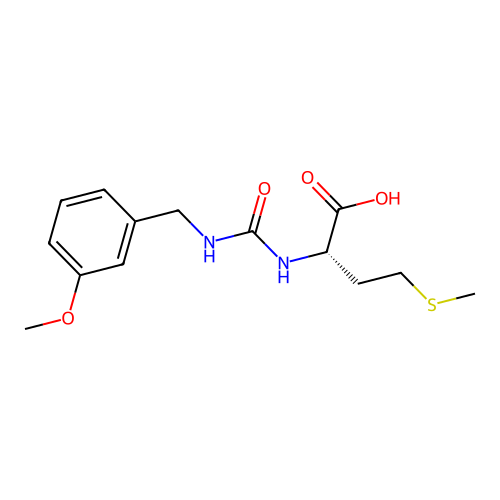 N-[(3-methoxybenzyl)carbamoyl]-L-methionine structure
