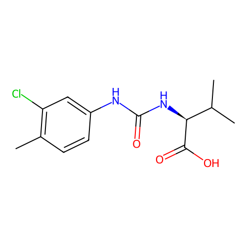 (S)-2-(3-(3-chloro-4-methylphenyl)ureido)-3-methylbutanoic acid structure