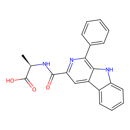(R)-2-(1-phenyl-9H-pyrido[3,4-b]indole-3-carboxamido)propanoic acid structure