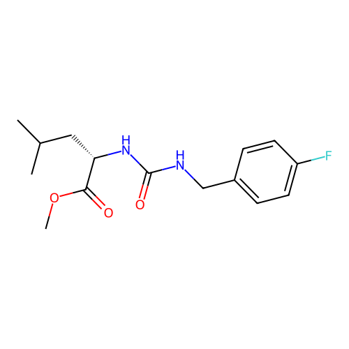 (S)-methyl 2-(3-(4-fluorobenzyl)ureido)-4-methylpentanoate structure