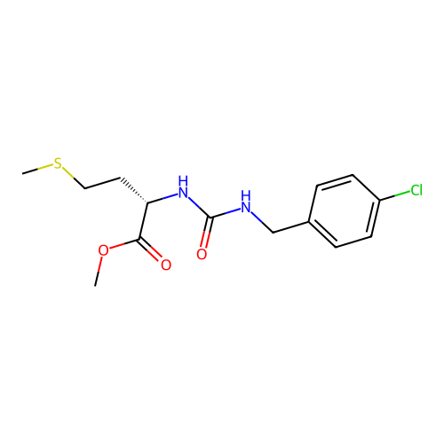 (S)-methyl 2-(3-(4-chlorobenzyl)ureido)-4-(methylthio)butanoate structure