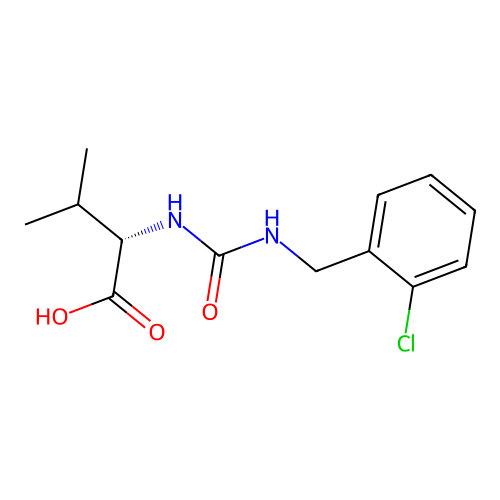 (S)-2-(3-(2-chlorobenzyl)ureido)-3-methylbutanoic acid structure
