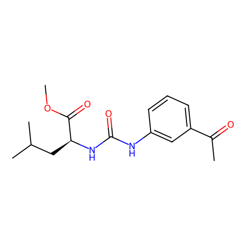 methyl N-[(3-acetylphenyl)carbamoyl]-L-leucinate structure