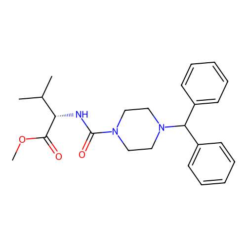 methyl N-{[4-(diphenylmethyl)piperazin-1-yl]carbonyl}-L-valinate structure