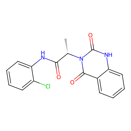 (2S)-N-(2-chlorophenyl)-2-(2-hydroxy-4-oxoquinazolin-3(4H)-yl)propanamide structure