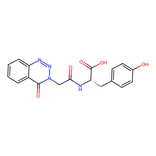 N-[(4-oxo-1,2,3-benzotriazin-3(4H)-yl)acetyl]-L-tyrosine structure