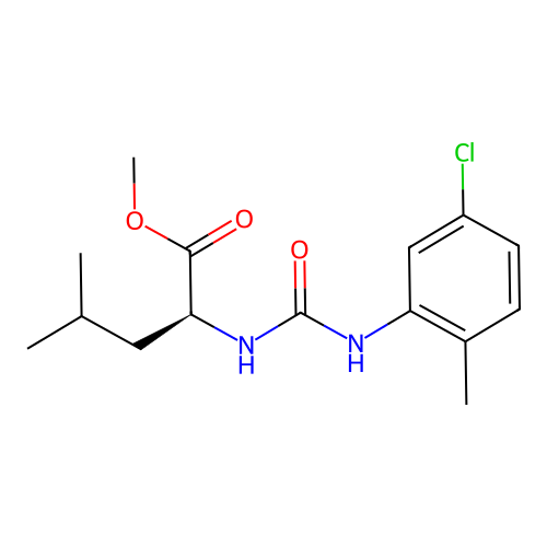 methyl N-[(5-chloro-2-methylphenyl)carbamoyl]-L-leucinate structure