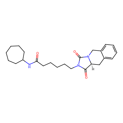 (S)-N-cycloheptyl-6-(1,3-dioxo-10,10a-dihydroimidazo[1,5-b]isoquinolin-2(1H,3H,5H)-yl)hexanamide structure