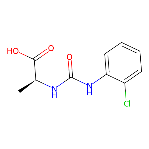 (S)-2-(3-(2-chlorophenyl)ureido)propanoic acid structure