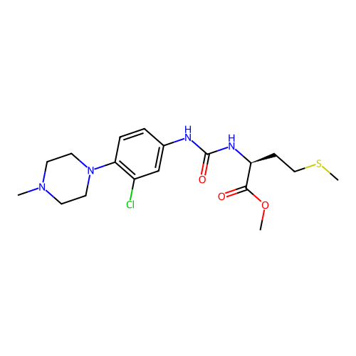 methyl N-{[3-chloro-4-(4-methylpiperazin-1-yl)phenyl]carbamoyl}-L-methioninate structure
