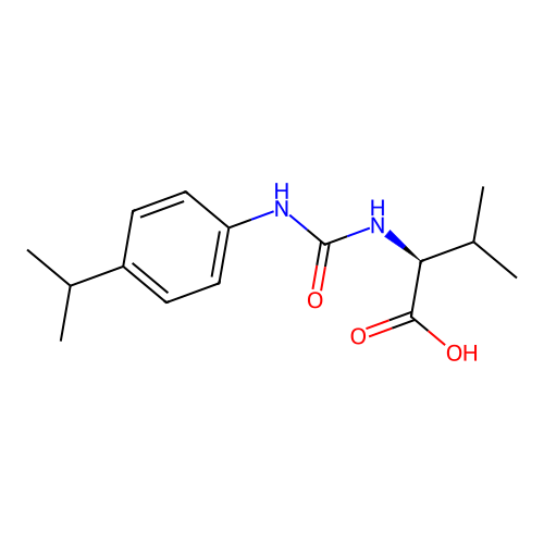 (S)-2-(3-(4-isopropylphenyl)ureido)-3-methylbutanoic acid structure