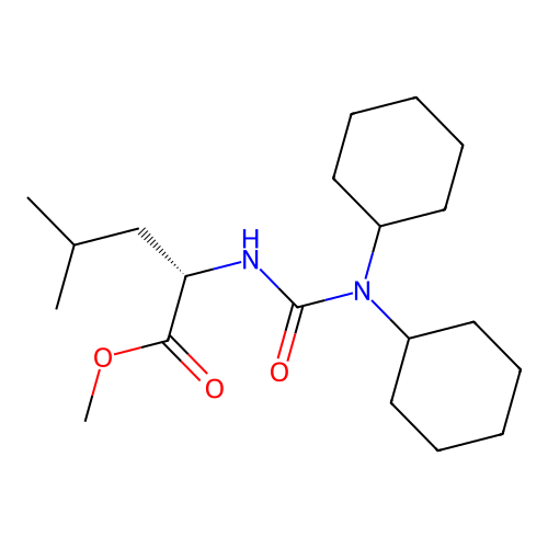 methyl N-(dicyclohexylcarbamoyl)-L-leucinate structure