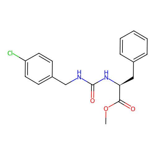 (S)-methyl 2-(3-(4-chlorobenzyl)ureido)-3-phenylpropanoate structure