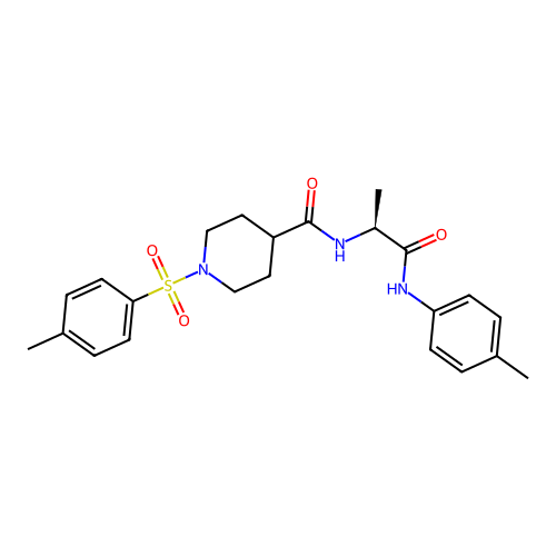 (S)-N-(1-oxo-1-(p-tolylamino)propan-2-yl)-1-tosylpiperidine-4-carboxamide structure