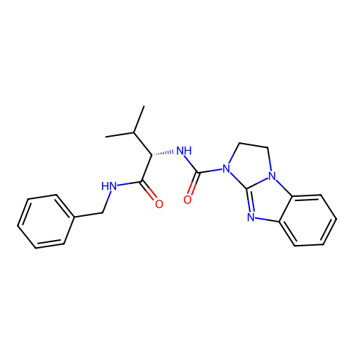 (S)-N-(1-(benzylamino)-3-methyl-1-oxobutan-2-yl)-2,3-dihydro-1H-benzo[d]imidazo[1,2-a]imidazole-1-carboxamide structure