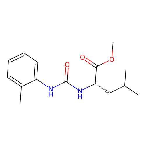 methyl N-[(2-methylphenyl)carbamoyl]-L-leucinate structure
