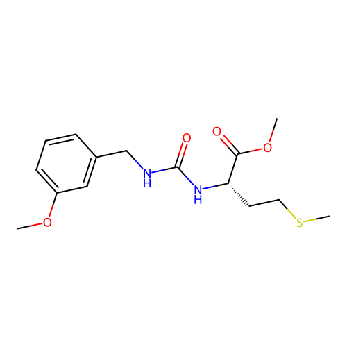 (S)-methyl 2-(3-(3-methoxybenzyl)ureido)-4-(methylthio)butanoate structure