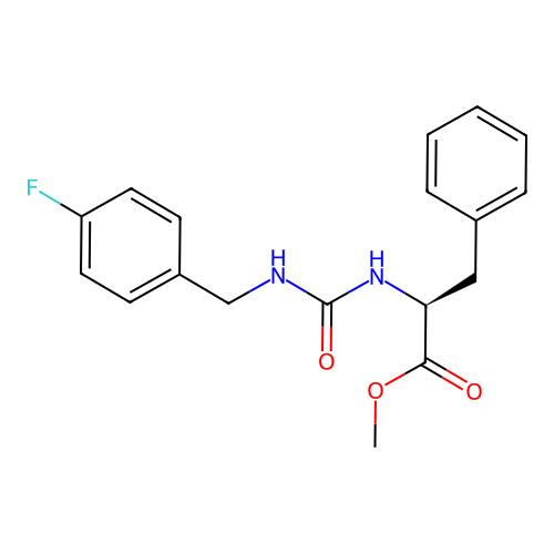 (S)-methyl 2-(3-(4-fluorobenzyl)ureido)-3-phenylpropanoate structure