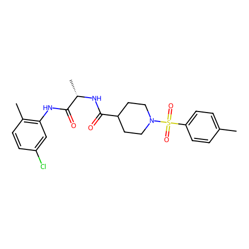 (S)-N-(1-((5-chloro-2-methylphenyl)amino)-1-oxopropan-2-yl)-1-tosylpiperidine-4-carboxamide structure