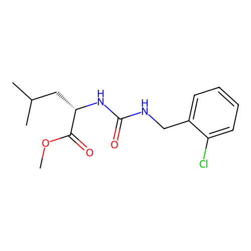 methyl N-[(2-chlorobenzyl)carbamoyl]-L-leucinate structure
