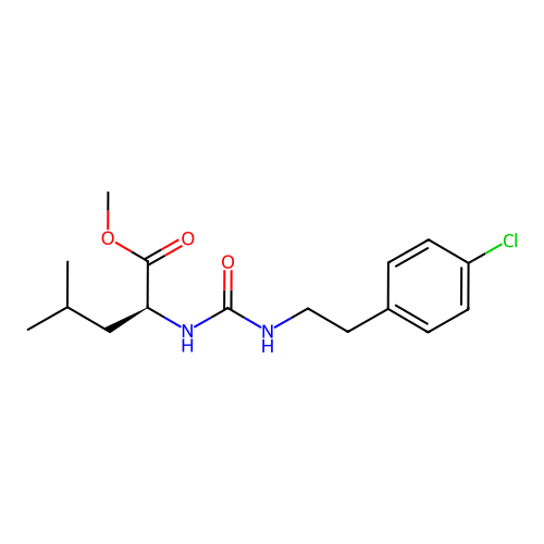 (S)-methyl 2-(3-(4-chlorophenethyl)ureido)-4-methylpentanoate structure