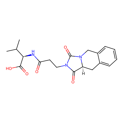 (2R)-2-[3-[(10aS)-1,3-dioxo-10,10a-dihydro-5H-imidazo[1,5-b]isoquinolin-2-yl]propanoylamino]-3-methylbutanoic acid structure