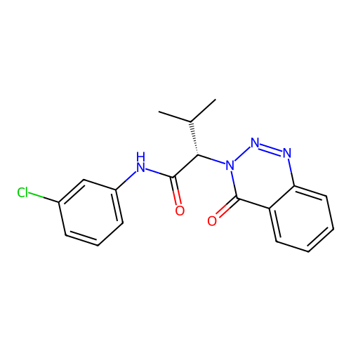 (2S)-N-(3-chlorophenyl)-3-methyl-2-(4-oxo-1,2,3-benzotriazin-3(4H)-yl)butanamide structure