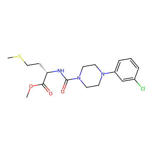 (S)-methyl 2-(4-(3-chlorophenyl)piperazine-1-carboxamido)-4-(methylthio)butanoate structure