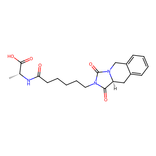 (2R)-2-[6-[(10aS)-1,3-dioxo-10,10a-dihydro-5H-imidazo[1,5-b]isoquinolin-2-yl]hexanoylamino]propanoic acid structure