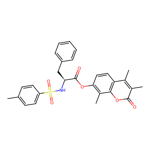 3,4,8-trimethyl-2-oxo-2H-chromen-7-yl N-[(4-methylphenyl)sulfonyl]-L-phenylalaninate structure