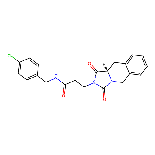 (S)-N-(4-chlorobenzyl)-3-(1,3-dioxo-10,10a-dihydroimidazo[1,5-b]isoquinolin-2(1H,3H,5H)-yl)propanamide structure
