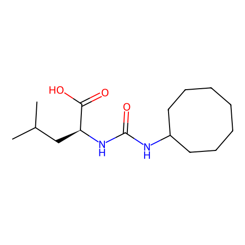 N-(cyclooctylcarbamoyl)-L-leucine structure