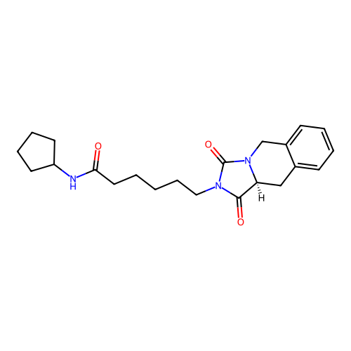 (S)-N-cyclopentyl-6-(1,3-dioxo-10,10a-dihydroimidazo[1,5-b]isoquinolin-2(1H,3H,5H)-yl)hexanamide structure