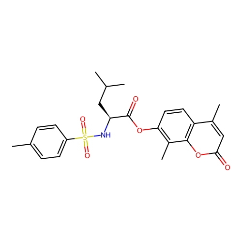 4,8-dimethyl-2-oxo-2H-chromen-7-yl N-[(4-methylphenyl)sulfonyl]-L-leucinate structure