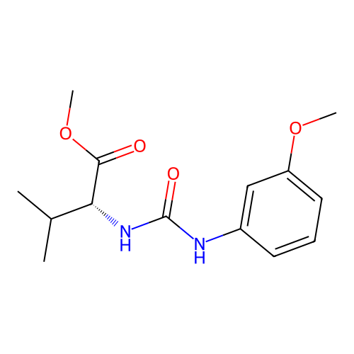 methyl N-[(3-methoxyphenyl)carbamoyl]-D-valinate structure