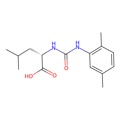 N-[(2,5-dimethylphenyl)carbamoyl]-L-leucine structure