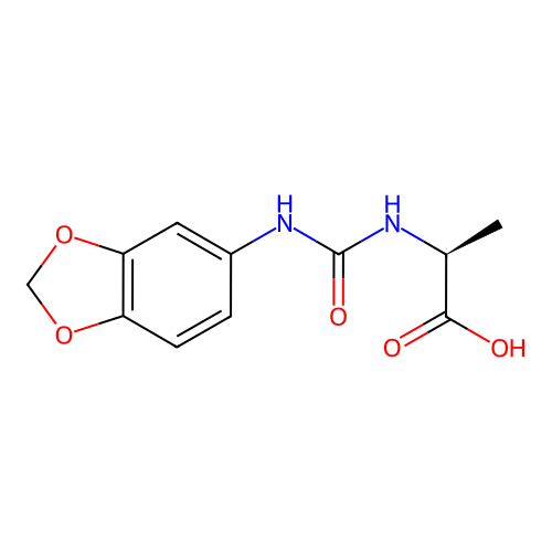 (S)-2-(3-(benzo[d][1,3]dioxol-5-yl)ureido)propanoic acid structure