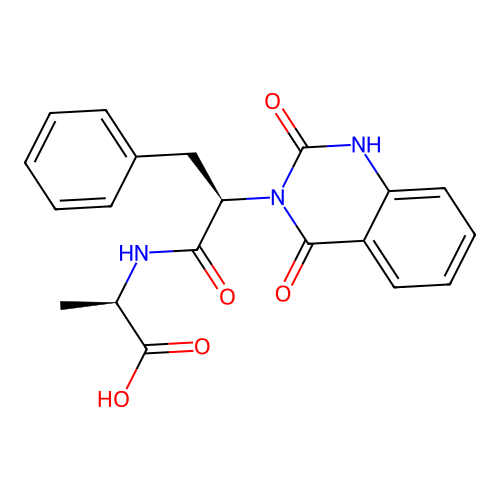 (R)-2-((R)-2-(2,4-dioxo-1,2-dihydroquinazolin-3(4H)-yl)-3-phenylpropanamido)propanoic acid structure